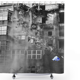 Personality  Demolition Of Building Shower Curtains