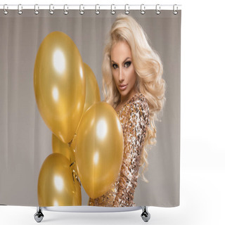 Personality  Happy Sexy Woman At Party Shower Curtains