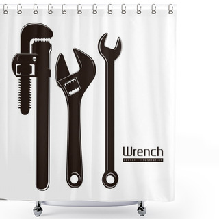 Personality  Wrenches Shower Curtains