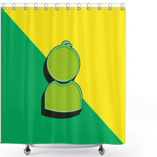 Personality  Boy Green And Yellow Modern 3d Vector Icon Logo Shower Curtains