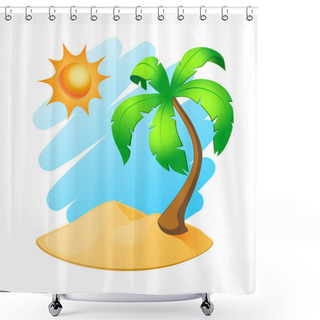 Personality  Palm Tree Island Shower Curtains