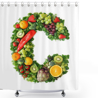Personality  Fruit And Vegetable Alphabet Shower Curtains