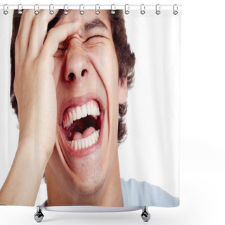 Personality  Young Laughter Closeup Shower Curtains