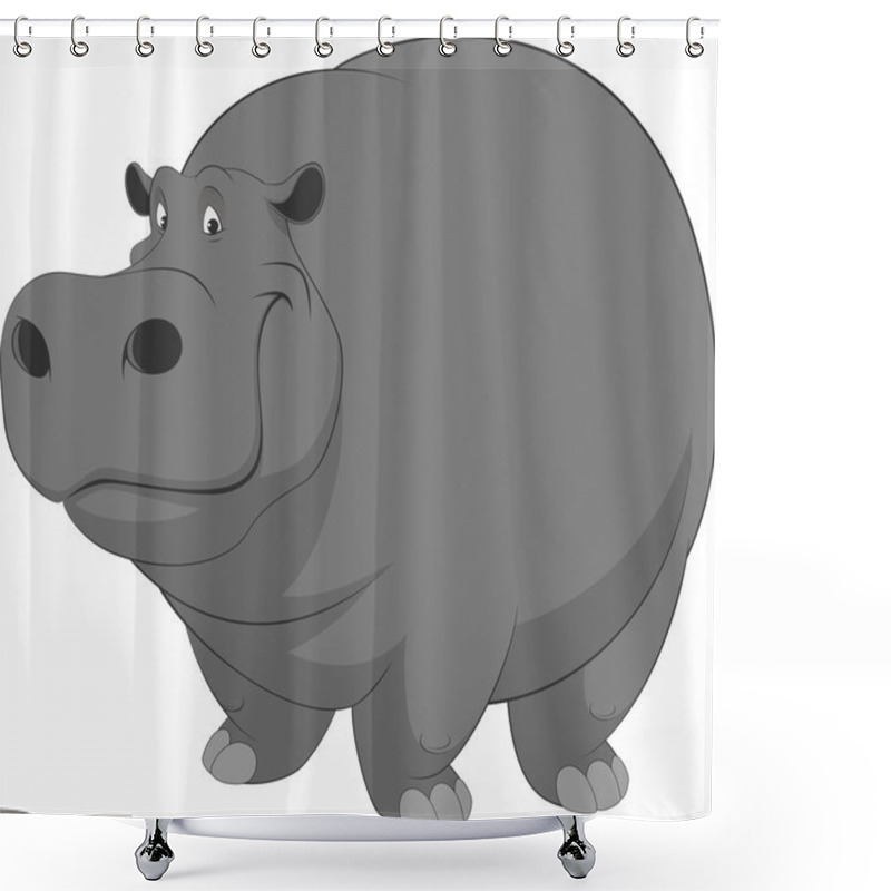 Personality  Funny Hippo Shower Curtains