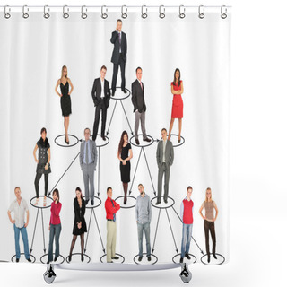 Personality  Businessman Talks By Cell Phone Shower Curtains