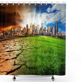Personality  Global Disaster Shower Curtains