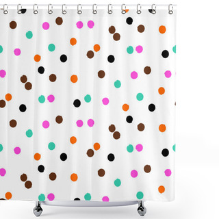 Personality  Ditsy Vector Polka Dot Pattern Shower Curtains