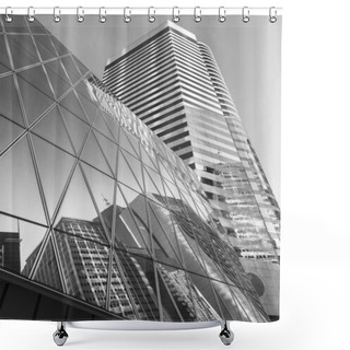 Personality  Reflection Of Urban Skyline On Modern Office Building Shower Curtains