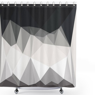 Personality  Minimal Black And White Polygonal Background Shower Curtains