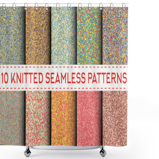Personality  Set Of 10 Knitted Seamless Patterns Shower Curtains