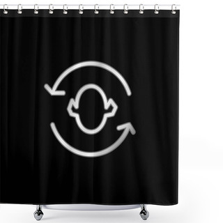 Personality  Arrows Couple Around A Head Silhouette Silver Plated Metallic Icon Shower Curtains