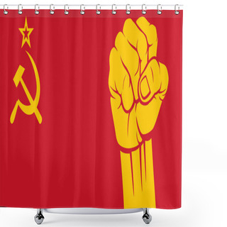 Personality  Ussr Fist (flag Of Ussr) Shower Curtains