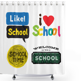 Personality  School Icons Shower Curtains