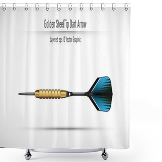 Personality  Realistic Golden Steel Tip Dart Arrow Shower Curtains