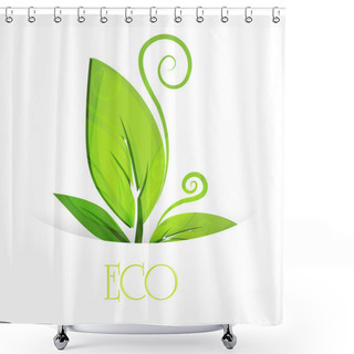 Personality  Eco Leaves. Vector Design Shower Curtains