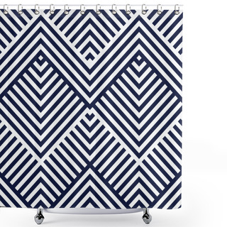 Personality  Abstract Stripped Geometric Background. Vector Illustration Shower Curtains