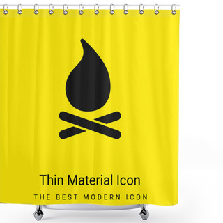 Personality  Bonfire Minimal Bright Yellow Material Icon Shower Curtains