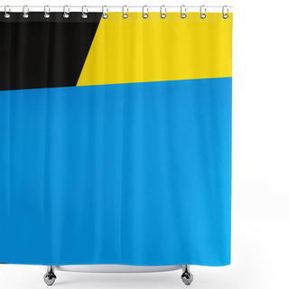 Personality  Abstract Background With Blue, Yellow And Black Rectangles And Copy Space Shower Curtains