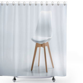 Personality  Chair With White Top And Wooden Legs Shower Curtains