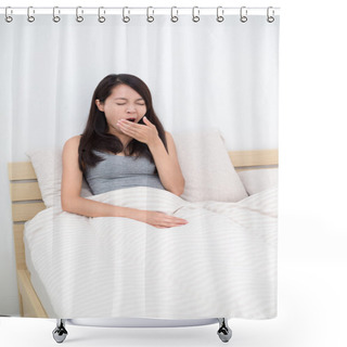Personality  Woman Just Wake Up And Yawning Shower Curtains