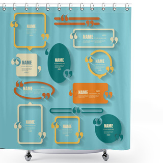 Personality  Creative Quotation Mark Speech Bubble Set. Quote Sign Icons. Ret Shower Curtains