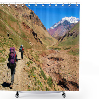 Personality  Trekking In The Andes In South America Shower Curtains