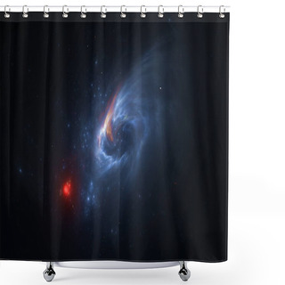 Personality  Universe, Stars And Galaxies, Stars In The Night Sky. Star Clusters And Fantastic Worlds Of Space. 3d Render Shower Curtains