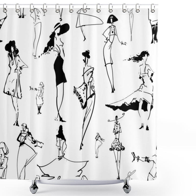 Personality  Fashion Seamless Ornament Shower Curtains