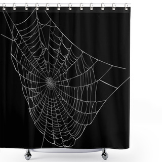 Personality  White Spider Web Shower Curtains