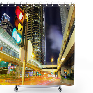 Personality  Traffic Light In The City Shower Curtains