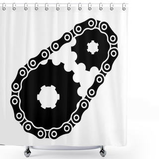 Personality  Industrial Chain Sprocket Silhouette Shower Curtains