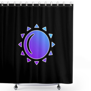 Personality  Big Sun Blue Gradient Vector Icon Shower Curtains