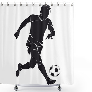 Personality  Vector Football (soccer) Player Silhouette With Ball Isolated Shower Curtains