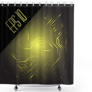 Personality  Circuit Board. Vector Background Shower Curtains