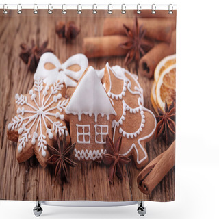 Personality  Gingerbread Cookies Shower Curtains