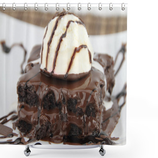 Personality  Brownie With Ice Cream On The Dish Shower Curtains