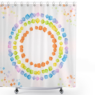 Personality  Abstract Background With Colorful Boxes Shower Curtains