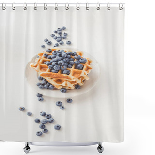 Personality  Tasty Waffles With Blueberries Shower Curtains