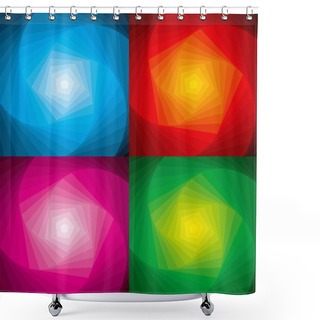 Personality  Abstract Optical Illusion Swirl Set. Vector. Shower Curtains