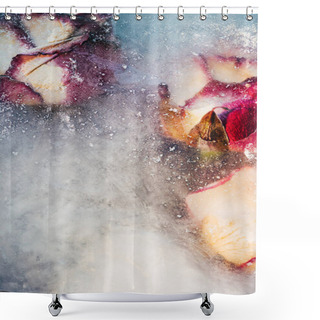 Personality  Frozen Roses In Ice Shower Curtains