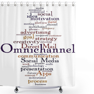 Personality  Omnichannel, Word Cloud Concept 6 Shower Curtains