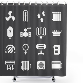 Personality  Set Icons Of Heating Shower Curtains