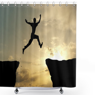 Personality  Man Jump Shower Curtains