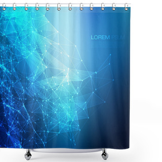 Personality  Futuristic Abstract Blue Modern Lines Background.Vector Illustration Shower Curtains