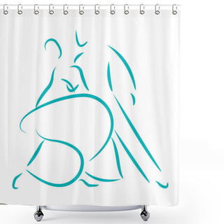 Personality  Waltz Dance. Shower Curtains