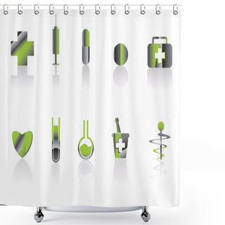 Personality  Medical And Healt Care Icons - Vector Icon Set Shower Curtains