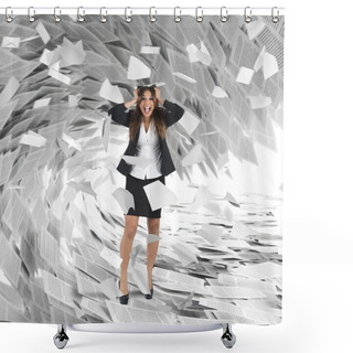 Personality  Businesswoman With A Wave Of Sheets Shower Curtains
