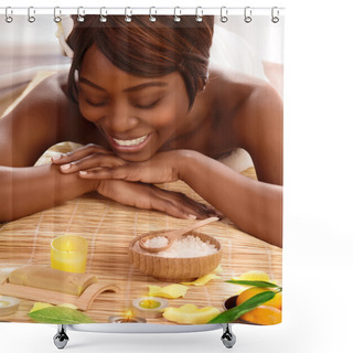 Personality  African Woman On Massage Table Shower Curtains