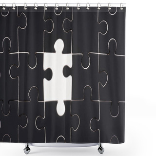 Personality  Full Frame Of Black And White Puzzles Backdrop Shower Curtains