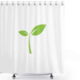 Personality  Green Leaf Logo  Shower Curtains